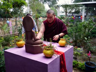 Thaye Dorje, His Holiness the 17th Gyalwa Karmapa, visits the Bodhi Tree School in Bodh Gaya, India, in December 2019 (Photo/Tokpa Korlo)