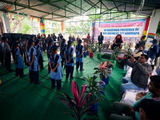 Thaye Dorje, His Holiness the 17th Gyalwa Karmapa, visits the Bodhi Tree School in Bodh Gaya, India, in December 2019 (Photo/Tokpa Korlo)