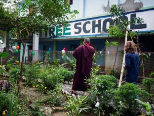 Thaye Dorje, His Holiness the 17th Gyalwa Karmapa, visits the Bodhi Tree School in Bodh Gaya, India, in December 2019 (Photo/Tokpa Korlo)