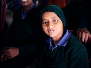 Thaye Dorje, His Holiness the 17th Gyalwa Karmapa, visits the Bodhi Tree School in Bodh Gaya, India, in December 2019 (Photo/Tokpa Korlo)