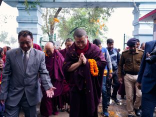 Thaye Dorje, His Holiness the 17th Gyalwa Karmapa, visits the Bodhi Tree School in Bodh Gaya, India, in December 2019 (Photo/Tokpa Korlo)