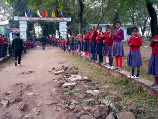 Thaye Dorje, His Holiness the 17th Gyalwa Karmapa, visits the Bodhi Tree School in Bodh Gaya, India, in December 2019 (Photo/Tokpa Korlo)