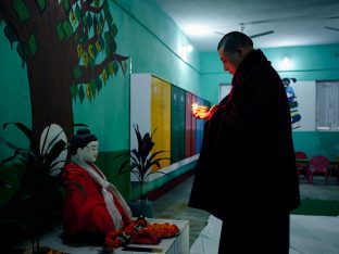 Thaye Dorje, His Holiness the 17th Gyalwa Karmapa, visits the Bodhi Tree School in Bodh Gaya, India, in December 2019 (Photo/Tokpa Korlo)