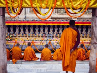 Thaye Dorje, His Holiness the 17th Gyalwa Karmapa, on day two of the 2019 Kagyu Monlam, Bodh Gaya, India, December 2019 (Photo/Tokpa Korlo))