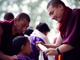 Thaye Dorje, His Holiness the 17th Gyalwa Karmapa, on day two of the 2019 Kagyu Monlam, Bodh Gaya, India, December 2019 (Photo/Tokpa Korlo))