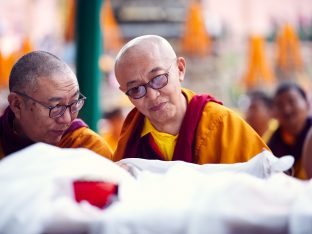 Thaye Dorje, His Holiness the 17th Gyalwa Karmapa, on day two of the 2019 Kagyu Monlam, Bodh Gaya, India, December 2019 (Photo/Tokpa Korlo))