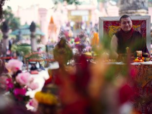 Thaye Dorje, His Holiness the 17th Gyalwa Karmapa, on day two of the 2019 Kagyu Monlam, Bodh Gaya, India, December 2019 (Photo/Tokpa Korlo))