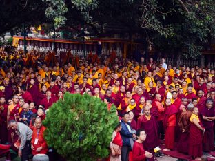 Thaye Dorje, His Holiness the 17th Gyalwa Karmapa, on day two of the 2019 Kagyu Monlam, Bodh Gaya, India, December 2019 (Photo/Tokpa Korlo))