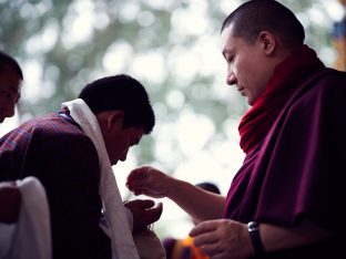 Thaye Dorje, His Holiness the 17th Gyalwa Karmapa, on day two of the 2019 Kagyu Monlam, Bodh Gaya, India, December 2019 (Photo/Tokpa Korlo))