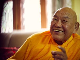 Thaye Dorje, His Holiness the 17th Gyalwa Karmapa, on day two of the 2019 Kagyu Monlam, Bodh Gaya, India, December 2019 (Photo/Tokpa Korlo))