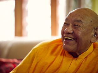 Thaye Dorje, His Holiness the 17th Gyalwa Karmapa, on day two of the 2019 Kagyu Monlam, Bodh Gaya, India, December 2019 (Photo/Tokpa Korlo))