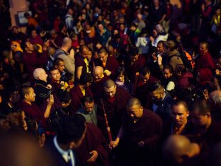 Thaye Dorje, His Holiness the 17th Gyalwa Karmapa, on day two of the 2019 Kagyu Monlam, Bodh Gaya, India, December 2019 (Photo/Tokpa Korlo))