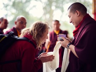 Thaye Dorje, His Holiness the 17th Gyalwa Karmapa, on day two of the 2019 Kagyu Monlam, Bodh Gaya, India, December 2019 (Photo/Tokpa Korlo))