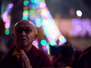 Thaye Dorje, His Holiness the 17th Gyalwa Karmapa, on day three of the 2019 Kagyu Monlam, Bodh Gaya, India, December 2019 (Photo/Tokpa Korlo)