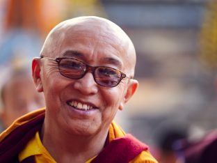 Thaye Dorje, His Holiness the 17th Gyalwa Karmapa, on day three of the 2019 Kagyu Monlam, Bodh Gaya, India, December 2019 (Photo/Tokpa Korlo)