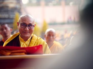 Thaye Dorje, His Holiness the 17th Gyalwa Karmapa, on day three of the 2019 Kagyu Monlam, Bodh Gaya, India, December 2019 (Photo/Tokpa Korlo)