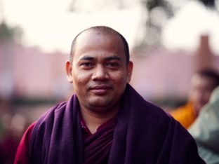 Thaye Dorje, His Holiness the 17th Gyalwa Karmapa, on day three of the 2019 Kagyu Monlam, Bodh Gaya, India, December 2019 (Photo/Tokpa Korlo)