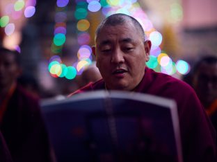 Thaye Dorje, His Holiness the 17th Gyalwa Karmapa, on day three of the 2019 Kagyu Monlam, Bodh Gaya, India, December 2019 (Photo/Tokpa Korlo)