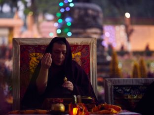 Thaye Dorje, His Holiness the 17th Gyalwa Karmapa, on day three of the 2019 Kagyu Monlam, Bodh Gaya, India, December 2019 (Photo/Tokpa Korlo)