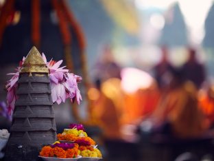 Thaye Dorje, His Holiness the 17th Gyalwa Karmapa, on day three of the 2019 Kagyu Monlam, Bodh Gaya, India, December 2019 (Photo/Tokpa Korlo)