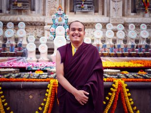 Thaye Dorje, His Holiness the 17th Gyalwa Karmapa, on day three of the 2019 Kagyu Monlam, Bodh Gaya, India, December 2019 (Photo/Tokpa Korlo)