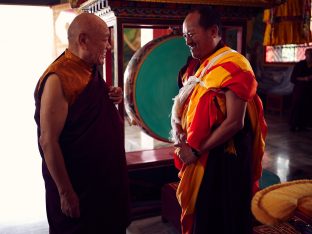 Thaye Dorje, His Holiness the 17th Gyalwa Karmapa, arrives for the Kagyu Monlam 2019. (Photo/Tokpa Korlo))