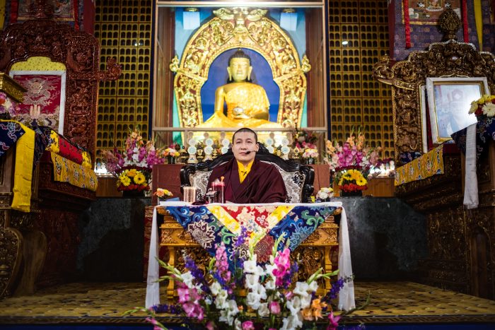 Thaye Dorje, His Holiness the 17th Gyalwa Karmapa, teaching at KIBI (Photo/Tokpa Korlo)