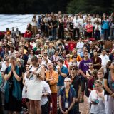 Audience at the cremation of Kunzig Shamar Rinpoche. Photo/Tokpa Korlo