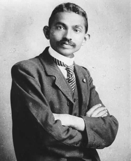 Mohandas K Gandhi, 2 October 1869 – 30 January 1948, pictured here in 1906.