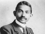 Mohandas K Gandhi, 2 October 1869 – 30 January 1948, pictured here in 1906.