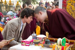 Thaye Dorje, His Holiness the 17th Gyalwa Karmapa, blesses Heaven Six Lebret, Yangsi of Gendun Rinpoche