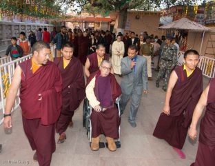 Mipham Rinpoche, Karmapa’s father, arrives at the Kagyu Monlam