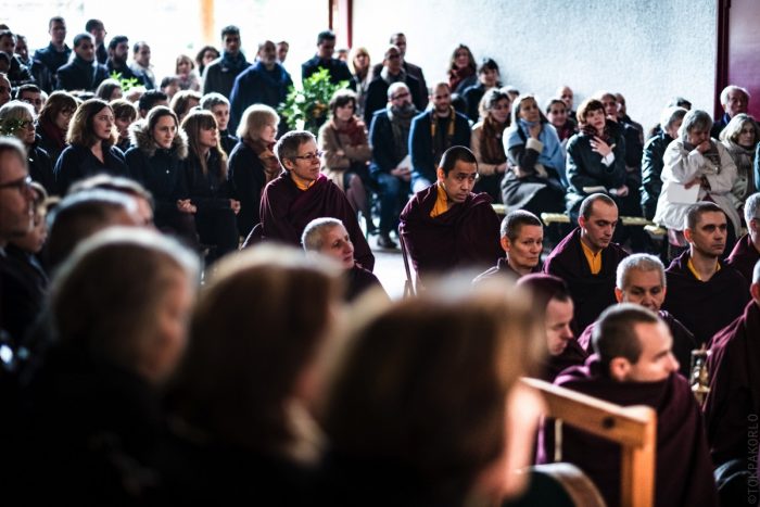 A large number of the monastic and lay sangha gathered at the Pagoda