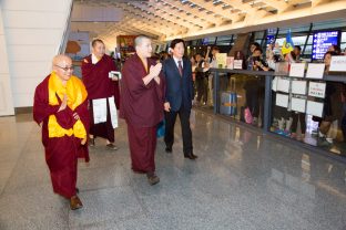 Thaye Dorje, His Holiness the 17th Gyalwa Karmapa, arrives in Taiwan. Photo / Thule Jug