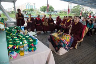 Thaye Dorje, His Holiness the 17th Gyalwa Karmapa, performing a Naga Vase Puja