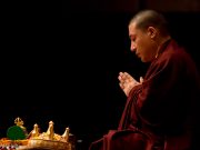 Thaye Dorje, His Holiness the 17th Gyalwa Karmapa, leading the Kagyu Monlam