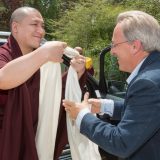 Welcoming Thaye Dorje, His Holiness the 17th Gyalwa Karmapa, to Dhagpo Kagyu Ling in France 2015. Photo / Thule Jug