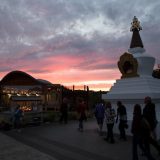 The view of the stupa at Dhagpo Kagyu Ling, France. Photo / Thule Jug