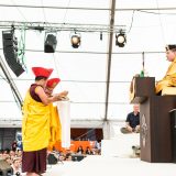 Mandala offering to Thaye Dorje, His Holiness the 17th Gyalwa Karmapa, in Germany 2015. Photo / Tokpa Korlo