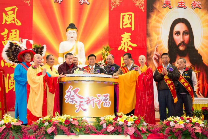 Thaye Dorje, His Holiness the 17th Gyalwa Karmapa, was guest of honour at the interfaith event. Photo / Thule Jug