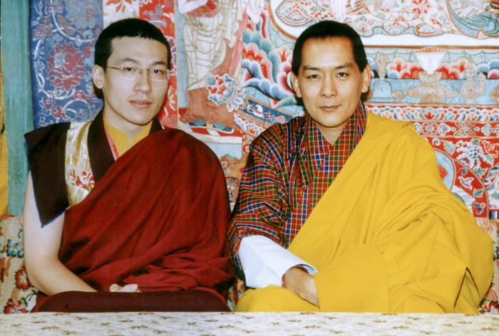 Thaye Dorje, His Holiness the 17th Gyalwa Karmapa, with King Jigme Singye in 2003