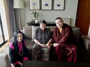 (Left to right): Sangyumla, Karmapa’s wife; Her Royal Highness Ashi Chokyi; Thaye Dorje, His Holiness the 17th Gyalwa Karmapa