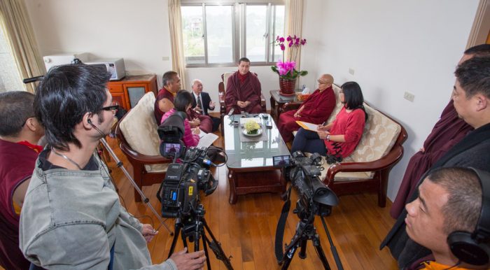 Thaye Dorje, His Holiness the 17th Gyalwa Karmapa, gives a press conference in East Yangpachen monastery. Photo / Thule Jug