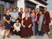 Thaye Dorje, His Holiness the 17th Gyalwa Karmapa, with SABA members at the Karmapa International Buddhist Institute, New Delhi, India