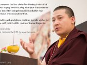 As we enter the Year of the Fire Monkey, I wish all of you a Happy New Year. May all of your aspirations for the benefit of beings be realised and all of your virtuous endeavours bear fruit. Practice well, and please continue to make wishes for the swift rebirth of His Holiness Shamar Rinpoche. Thaye Dorje, His Holiness the 17th Gyalwa Karmapa