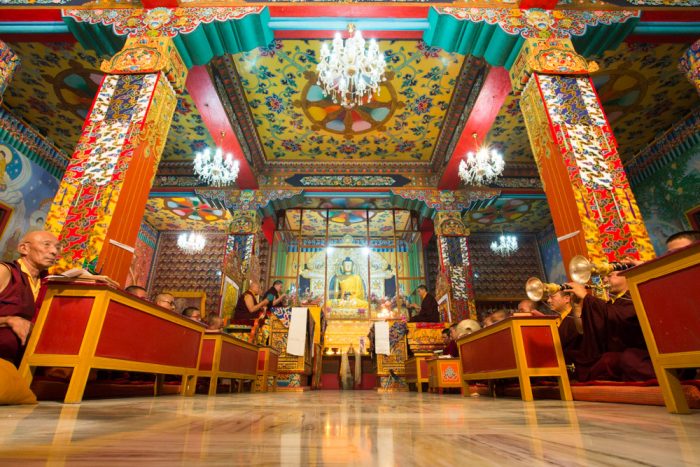 The Red Chenresig puja was conducted by Thaye Dorje, His Holiness the 17th Gyalwa Karmapa, assisted by Beru Khyentse Rinpoche and Jamgon Kongtrul Rinpoche. Photo / Thule Jug