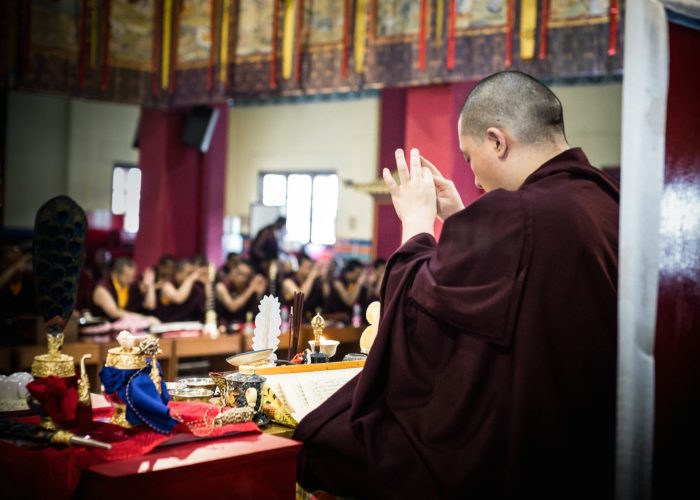 Thaye Dorje, His Holiness the 17th Karmapa, leading the Chakrasamvara empowerment. Photo / Tokpa Korlo