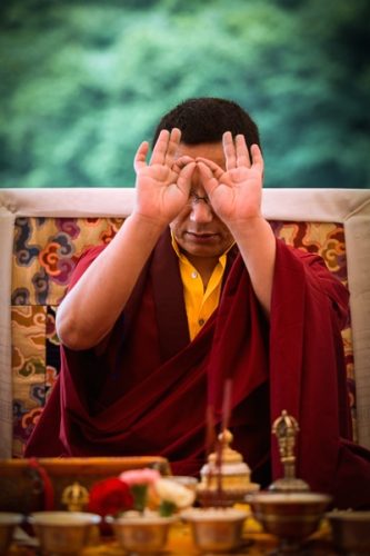 Trungram Gyaltrul Rinpoche performing the puja of Demchok. Photo/Tokpa Korlo