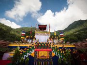 View of the roof of Shar Minub monastery, where the cremation of Kunzig Shamar Rinpoche took place